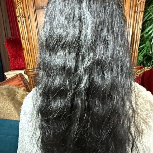 Beshe 33" Luxury Lace Ear to Ear Wig No Tape/No Glue 2" Deep Lace Color 1B - Picture 11 of 16